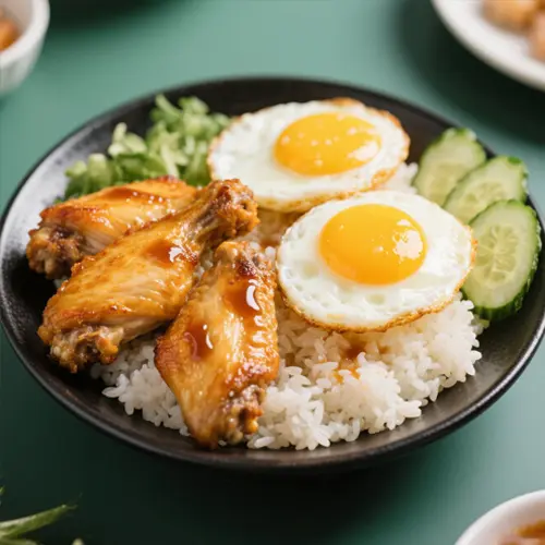 瑞士雞中翼煎雙蛋飯